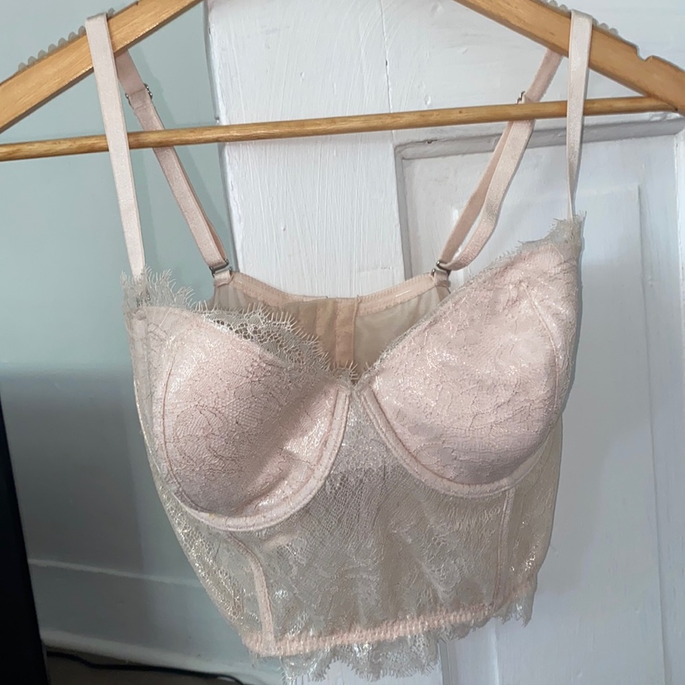 VS dream angels baby pink lace bustier top